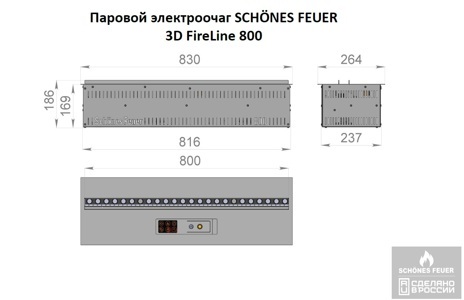 Электрический очаг Schones Feuer 3D FireLine 800